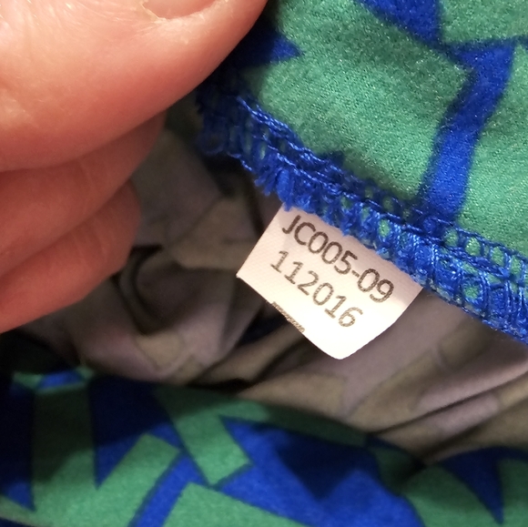 Lularoe Leggings 2 Pack One Size-Green-Blue/Multicolor - Picture 4 of 9